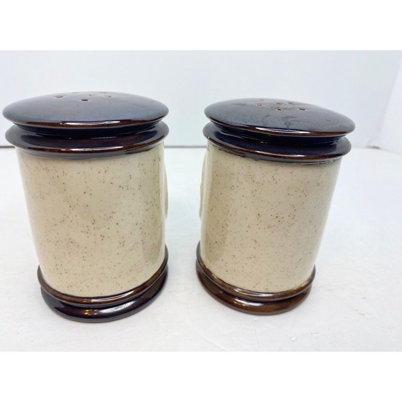 Vintage Hershey Mold Salt & Pepper Set Concave Village Scene Ceramic - Picture 6 of 8